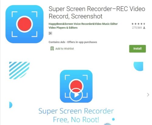 Aplikasi Super Screen Recorder